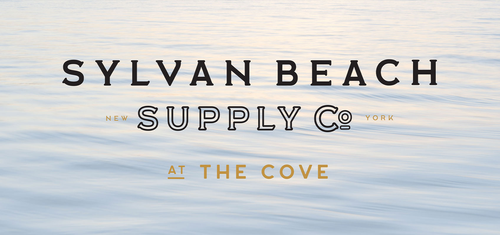 Sylvan Beach Supply Co Logo over water with ripples